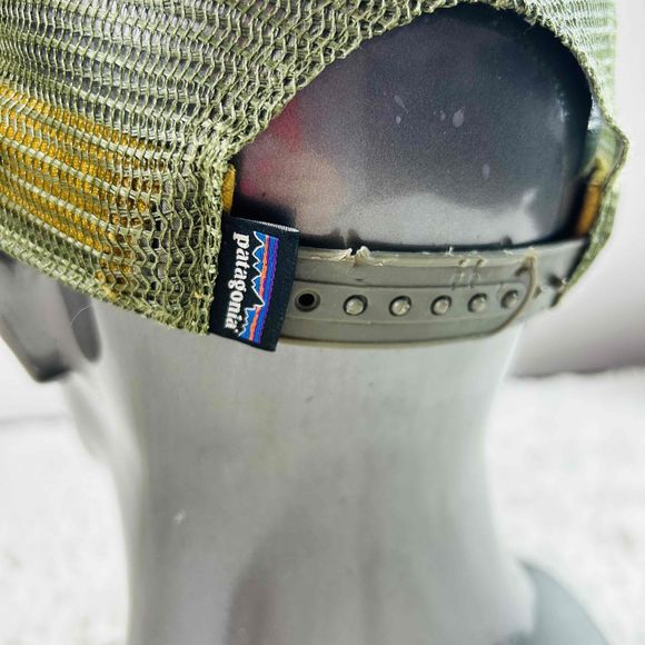 Patagonia Unisex Trucker Cap Adjustable Logo Embroidery Curved Brim Blue Yellow - Picture 6 of 7